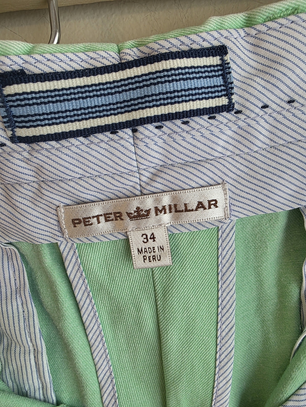 Peter Millar 100% Pima Cotton Shorts Men’s Size 34 (Mint Green) - Picture 4 of 6